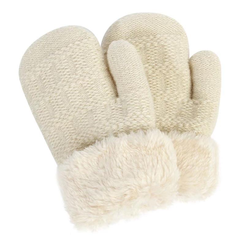 Gants d'hiver tricotés en laine pour bébés garçons et filles, mitaines chaudes et épaisses pour les doigts, pour enfants de 1 à 3 ans