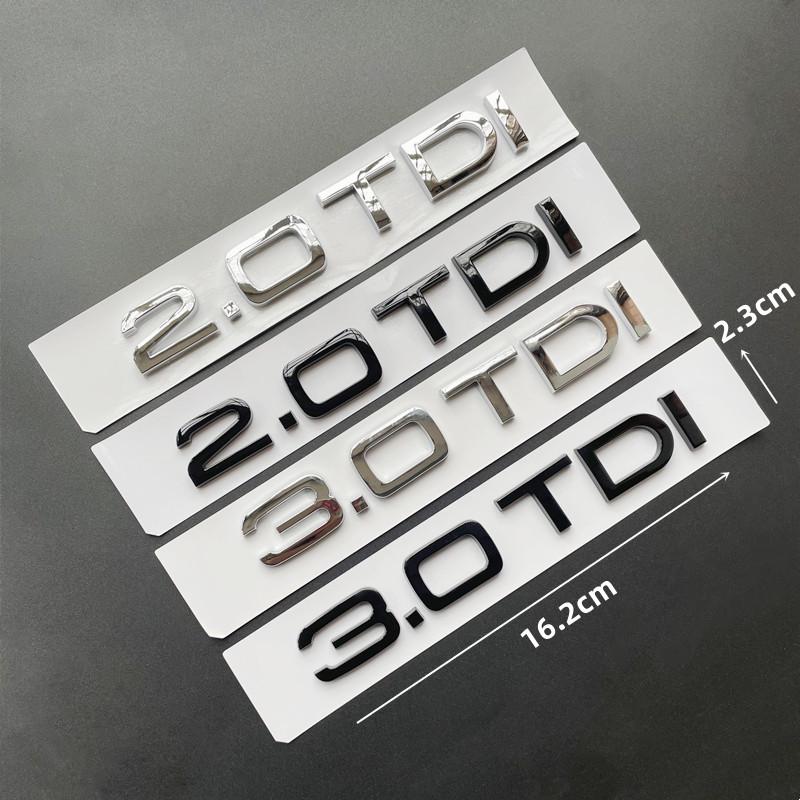 3D ABS Chrome Black 2.0 TDI 3.0 TDI Letters Rear Boot Trunk Logo Badge Emblem Sticker Decal For Audi A3 A4 A5 A6 Q3 Q5 Q7 S7