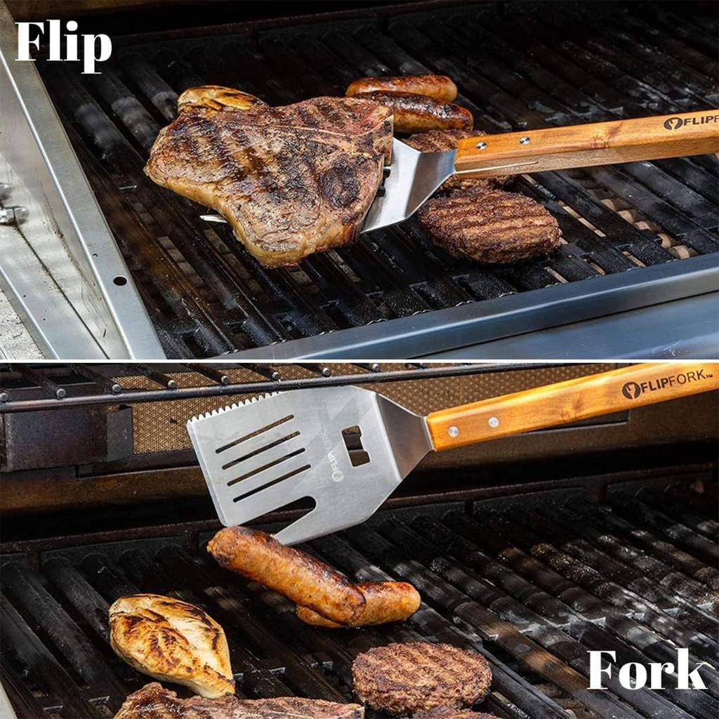 5-in-1 Grillspatel mit Messer, Gabel, Flaschenöffner und Wender, BBQ-Werkzeuge. Ein Grillzubehör-Set für Outdoor-Grills. 18 Zoll BBQ-Schaufel