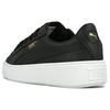 Puma Basket Platform Core Black Gold Women Sneakers White 364040-03