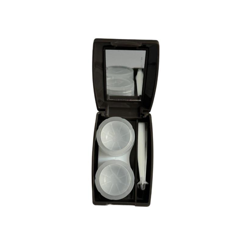 Cutie din plastic pentru lentile de contact pentru femei fată mini cutie pentru lentile de contact cu oglindă cutie pentru lentile stil retro cutie de îngrijire călătorie exterior cadou