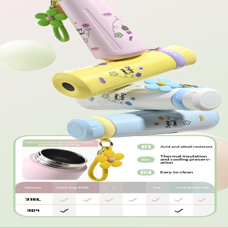 Creative Colored Kids Insulated Flask 316 Stainless Steel BPA Free Fun Water Cup for Kindergarten Children