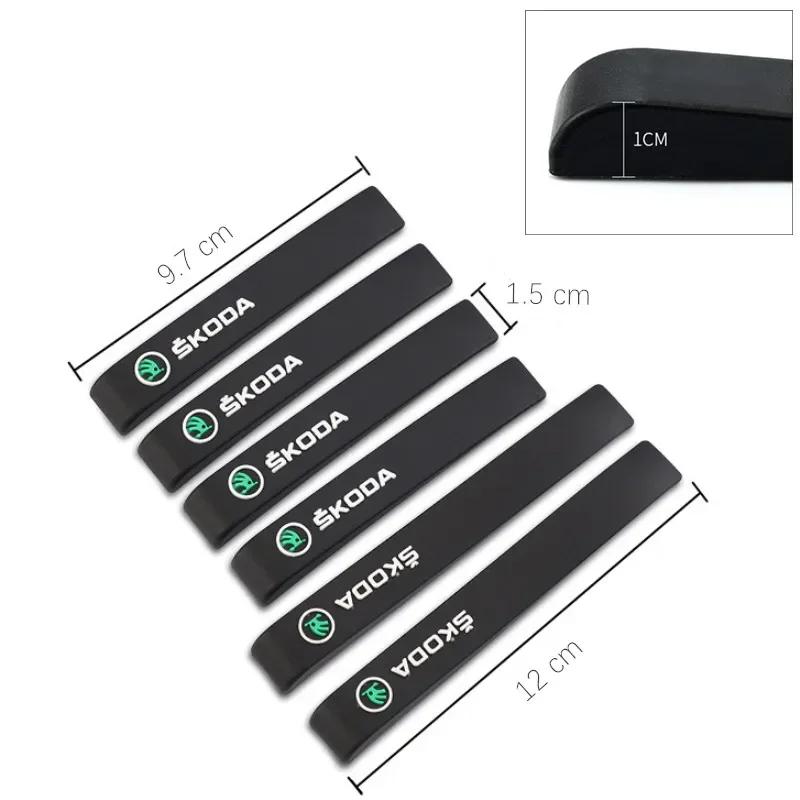 SEHX4 6Pcs Car Door Anti Collision Strips Anti-scratch Protection Stickers For Skoda Octavia Superb Rapid Kodiaq Karoq Fabia Vision RS