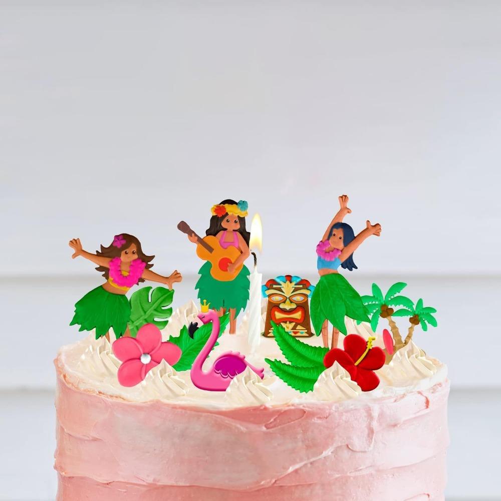 Hawaiian Indian Fondant Mould Summer Tropical Palm Leaves Flower Flamingo Maiden Silicone Moulds Cake Decorating Tools Candy Polymer Clay Moulds