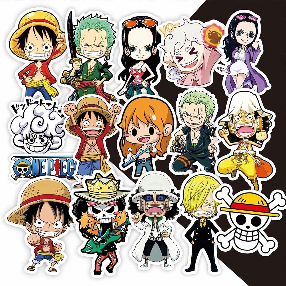 10/30/80pcs One Piece Japanese Anime Stickers Classic Manga Sticker Scrapbook Suitcase Phone Bike Luffy Zoro Cartoon Decals Toy