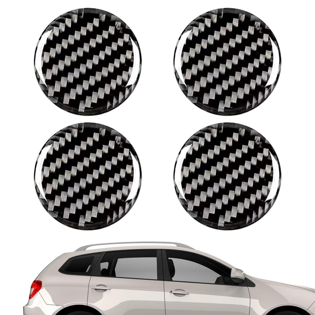 4 Pcs Exterior Door Key Cover, Creative Car Keyhole Carbon Fiber Sticker Multi-functional Decorative