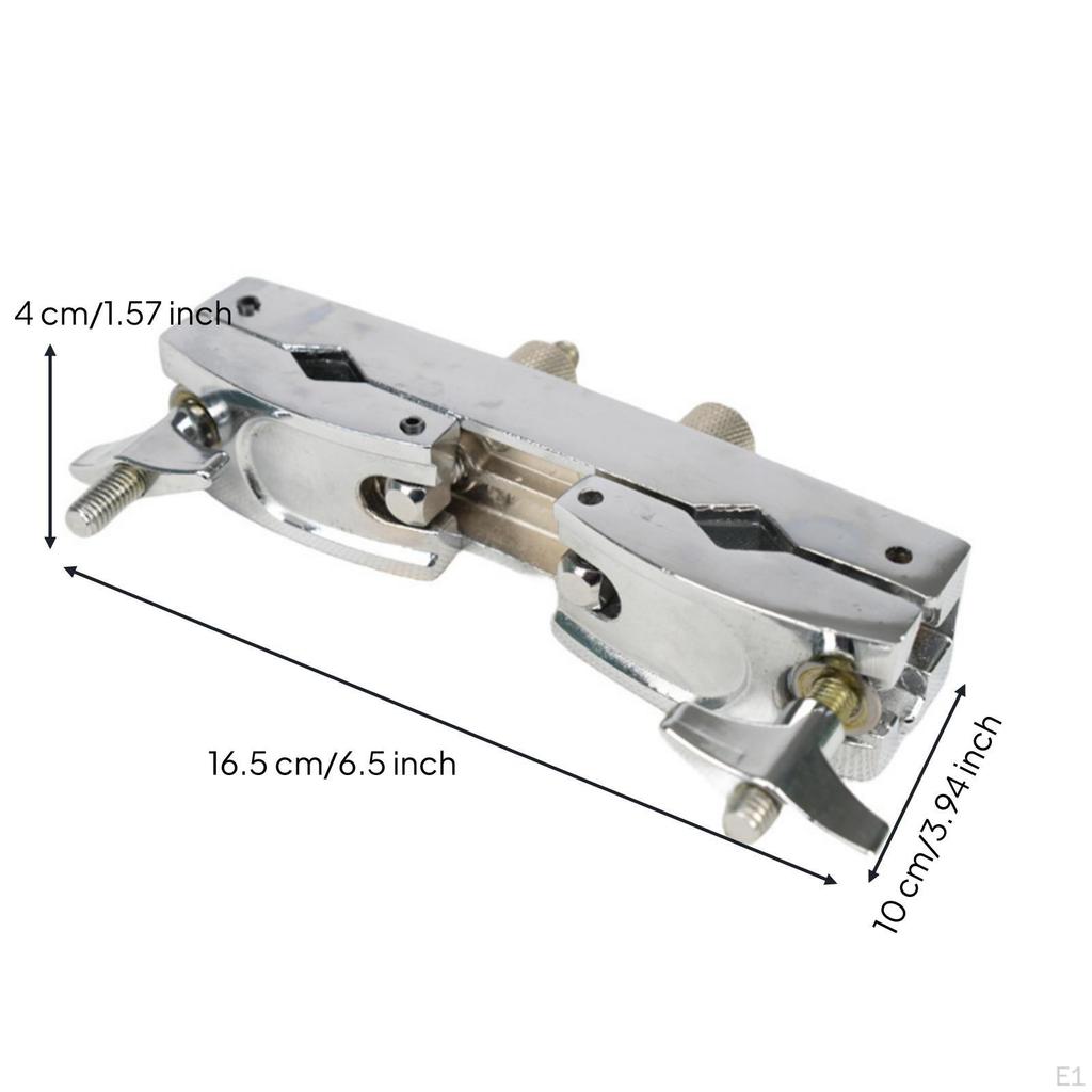 Drum Clamp DoubleSided Expansion ChromeFinished Connecting Bracket for Drummers,