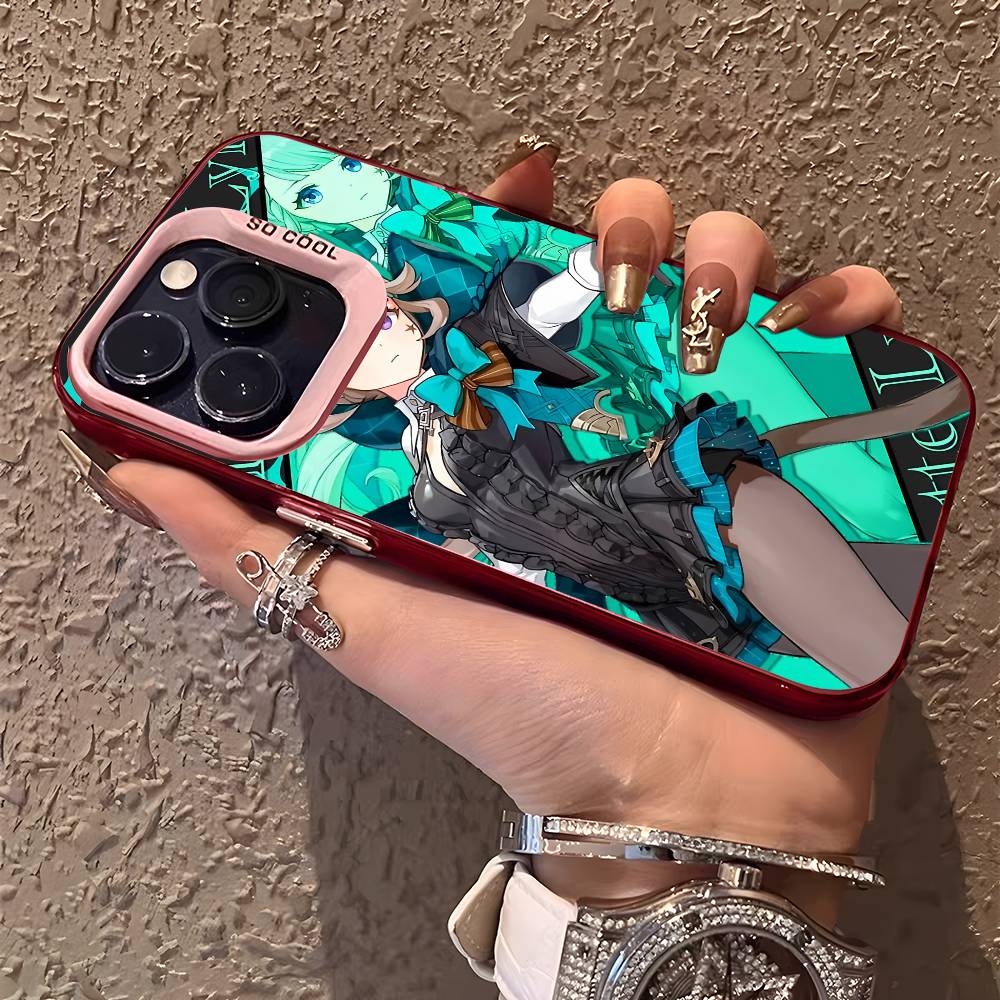 Lynette Genshin Impact Handyhülle Für IPhone 17 16 15 14 13 12 11 Plus Pro Max Mehrfarbig Aurora Laser Stoßfest Funda Hülle