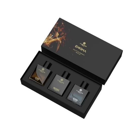 Carlton London Premium Enigma Liquid Perfume Gift Set For Men, Long Lasting Spicy, Woody & Citrusy Fragrances (Set Of 3) 50ml Each Azure