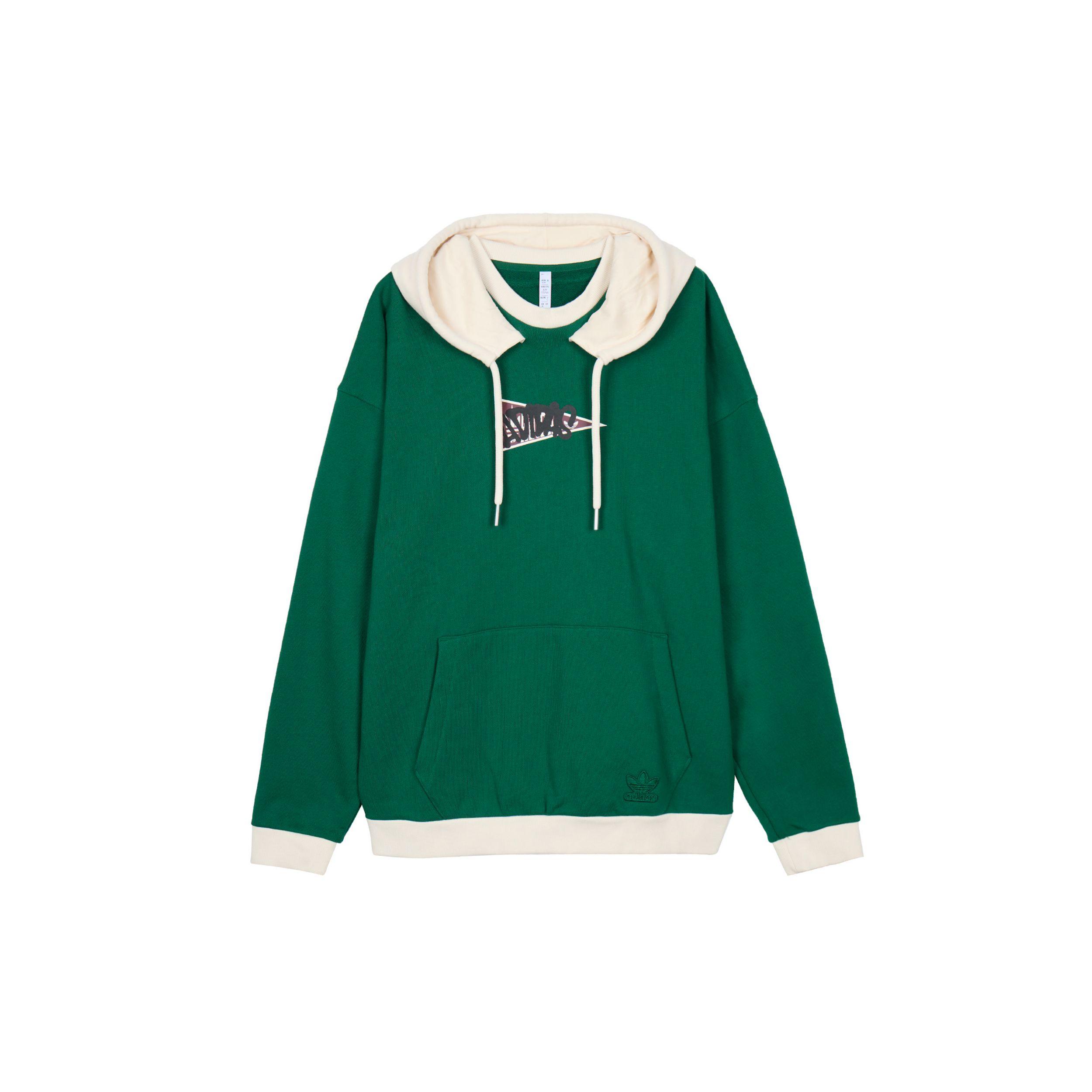 

Adidas Originals Trefoil Patchwork Hoodie Мужские толстовки темно-зеленые HY7222 S