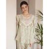 Lunaluz Women S Long Sleeve Round Neck Two Piece pajamaS roSe Duo
