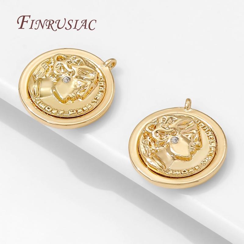Pendants For Earrings 18K Gold Plated Elizabeth Charms For Jewelry,Decorative Pendant,DIY Jewelry Making Supplies