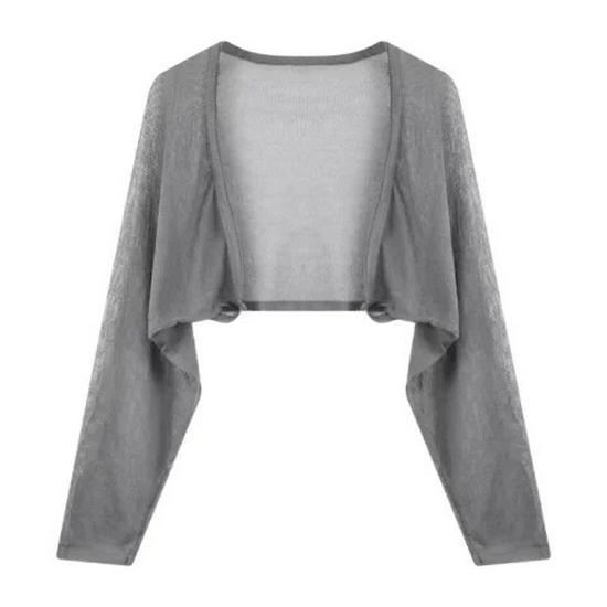 

Женский тонкий голубой вязаный кардиган-шаль 2025 года для защиты от летнего солнца, идеально подходит к платьям на бретелях One Size [Premium Version] серый