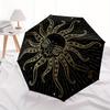 Goldener Oktopus Sonne - Einzigartiges Meeresdesign für jede Oberfläche!Regenschirm, Tragbarer 3-fach Regenschirm für Damen & Herren, Weihnachtsgeschenk ES97