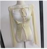 Korean Dongdaemun Chic Camisole & Lace-Up Cardigan Two-Piece Set for Women
