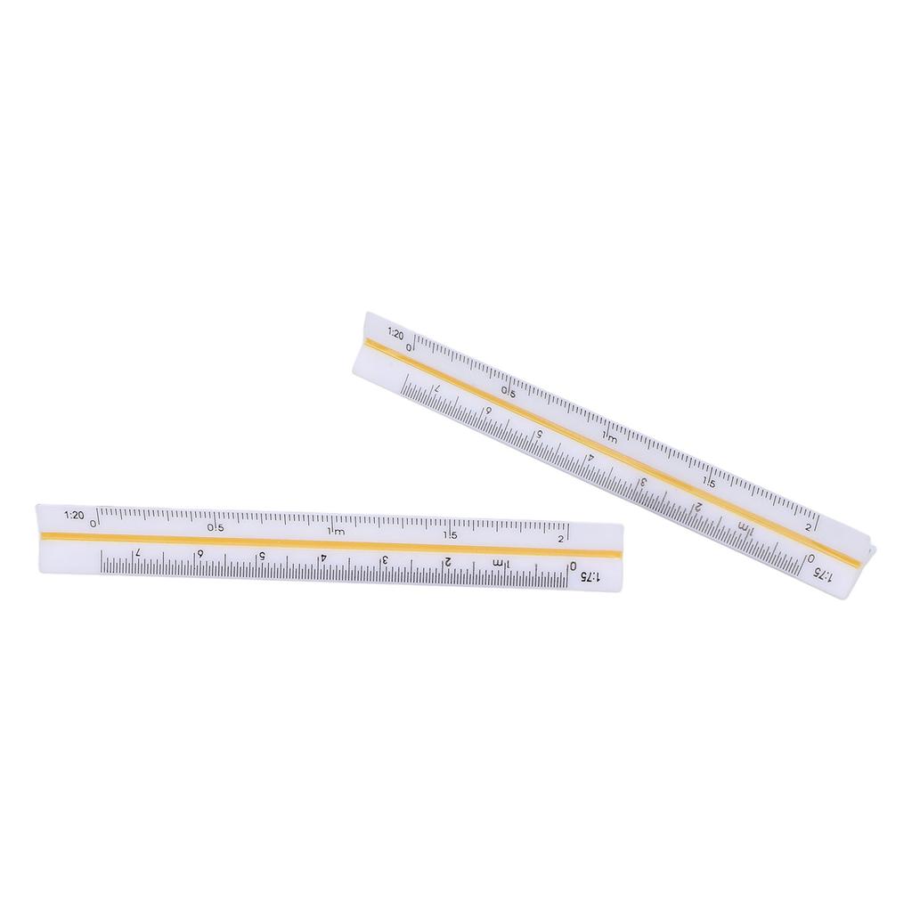 2Pcs Architectural Ruler Set Plastic Small Scale Pocket Mini for Engineer Architects Engineering Scaling 12.5cm