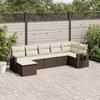 VidaXL Garden Lounge Set with Cushions 7 Pcs, Patio Sofas, Patio Furniture Set, Outdoor Furniture, Brown 3220482