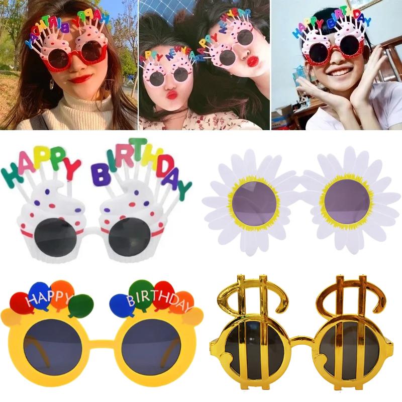 Funny Birthday Glasses, Creative Happy Birthday Party Decor, Cake Topper Decorations for Kids Birthday Party Cake Decor