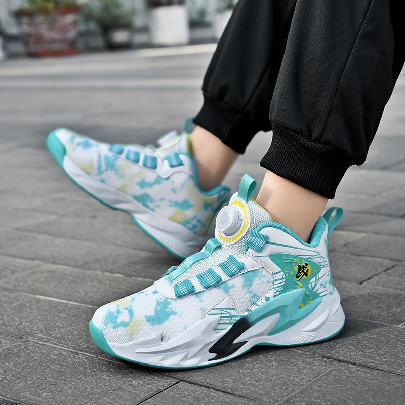 

2025 New Boys 33 Sneakers Children s Rotating Button 31 Middle School Elementary School Boys Mesh 32 Basketball Shoes 31