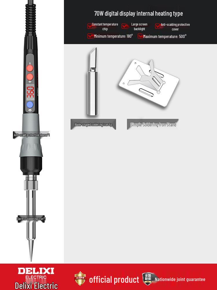 DELIXI Professional Soldering Iron: Household Small Repair Tool with Knife-Shaped Head