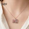 Talos Women Birth Flower Necklace, Floral Book Pendant January To December Month Gift for Wife Girlfriend