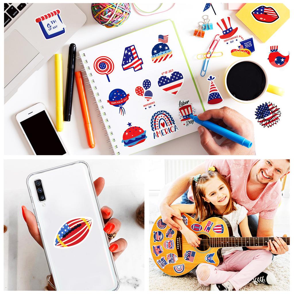 100 American Independence Day Stickers US President Independence Day Stickers Love Hat National Flag Decorative Stickers