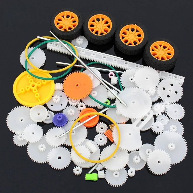82-piece gear set teaching tool car accessory motor various gear car axle belt pulley shaft sleeve