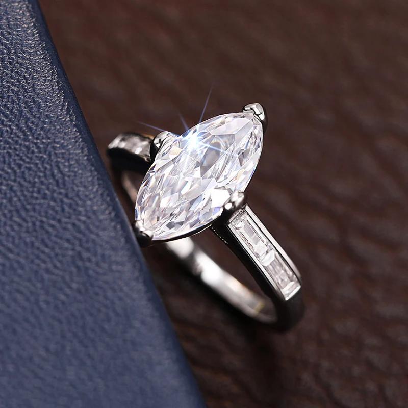 Huitan Trendy Marquise Cubic Zirconia Rings for Women Zinc Alloy Color Wedding Engagement Promise Rings Elegant Luxury Lady Zircon