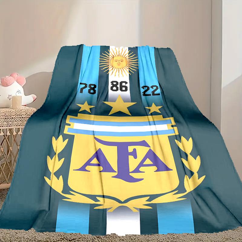 1 Stück Gemütliche Fußballstar Messi Decke, Leichte & Strapazierfähige Druckdecke, Perfekt für Zuhause, Sofa, Bett, Picknick, Reisen, Büro