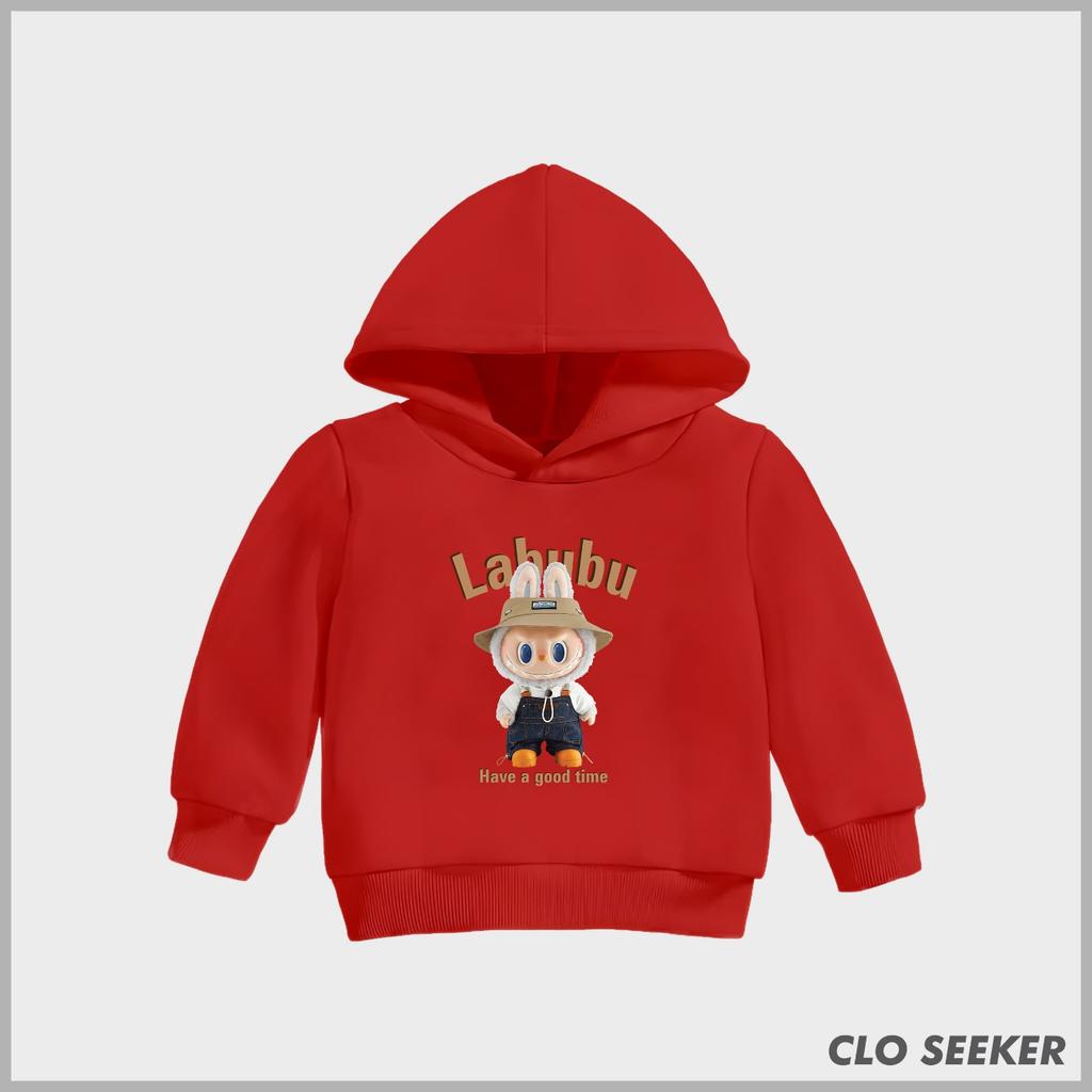 Dětská mikina s kapucí Labubu Ležérní Módní Roztomilý Kreslený Potisk Vhodné pro Chlapce Dívky 110-160cm
