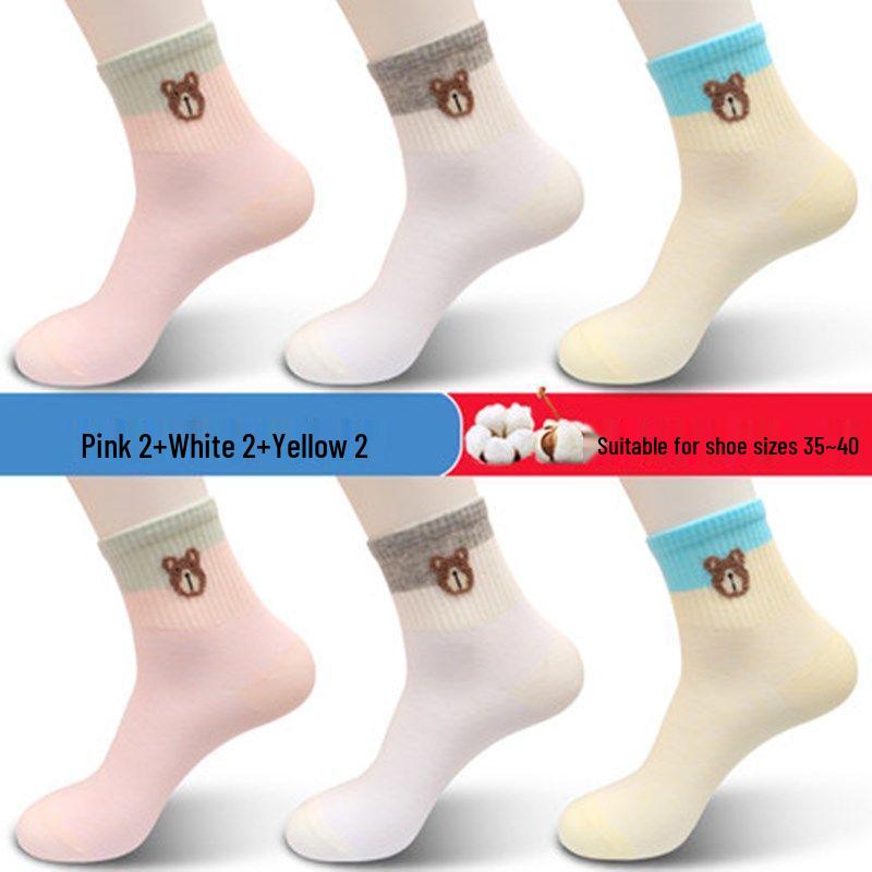 Langsha Women's Cotton Mid-Calf Socks - Autumn/Winter Breathable Odor-Resistant Chinese Style for All Seasons