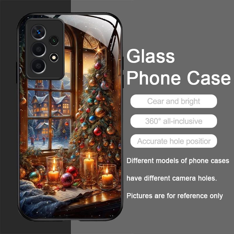 Funny Christmas Tree Gift Snowy Town Scenery Creative Phone Case for Samsung Galaxy S25 Ultra S24 S23 Plus S22 S21 S20 FE Cover
