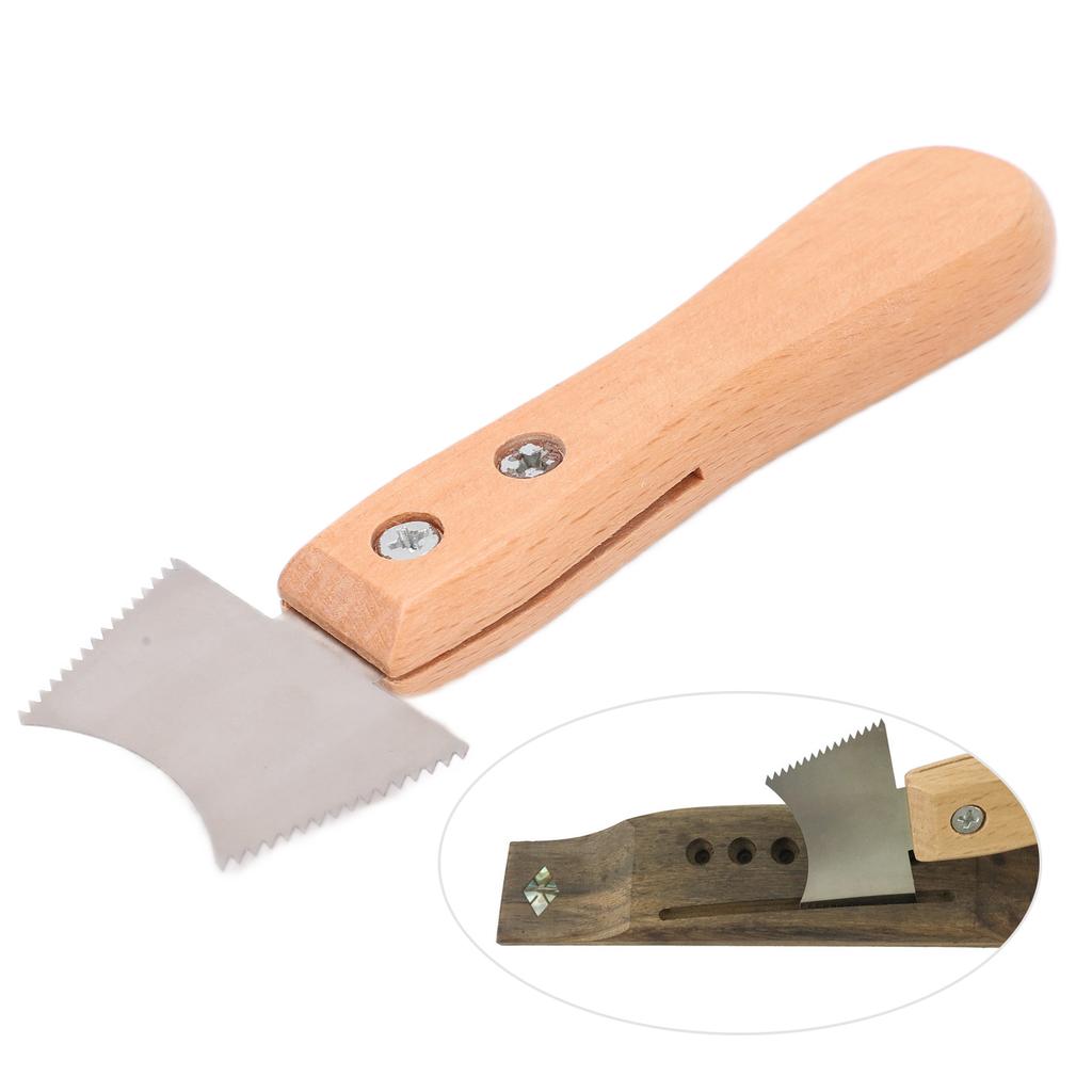 Guitar Frets Scraper Guitar Slot Saw Blade Guitar Slot Saw Blade Frets Cleaning Knife Beech Handle Tools for Music Instrument
