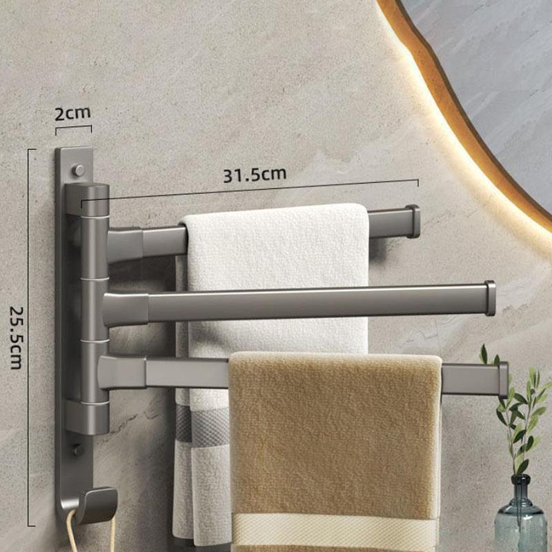 Rotary Towel Rack Perforated Toilet Rack Towel Bar Bathroom Artifact Towel Rack