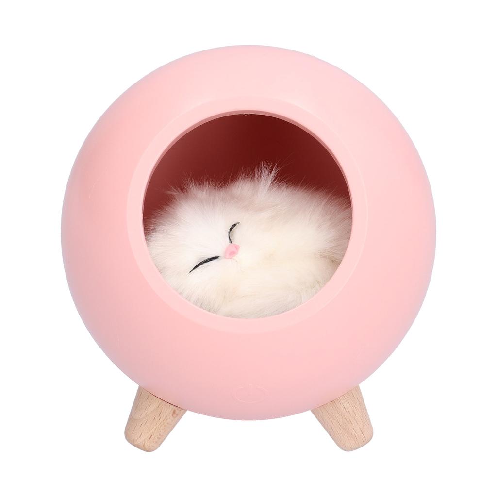USB Atmosphere Lamp Children Girls Bedroom Bedside Cartoon LED Sleeping Night Light Warm LightPink