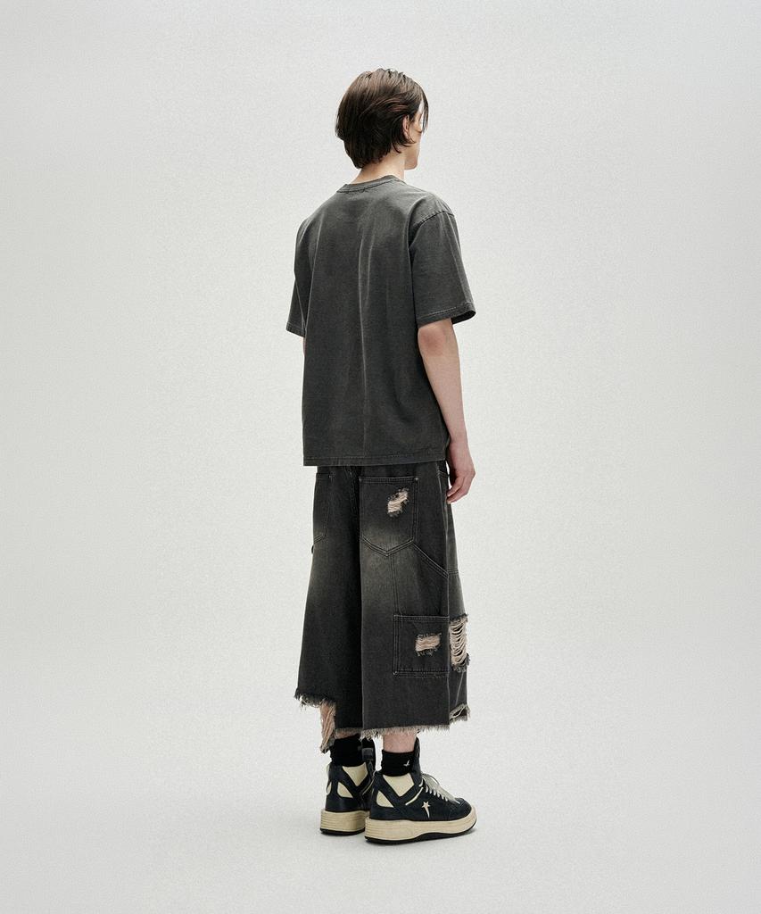 NOT4NERD Distressed Carpenter Bermuda Shorts - Black