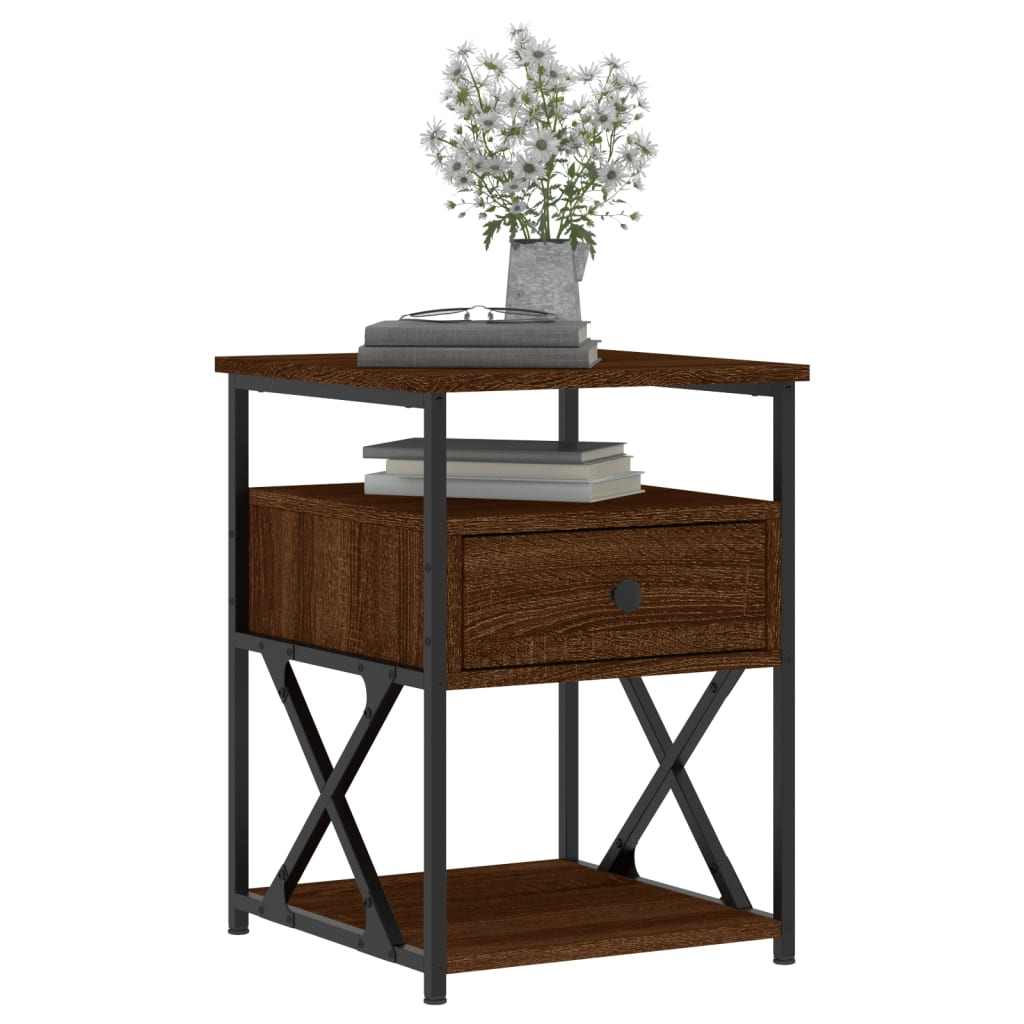 Nightstands 2 pcs Brown Oak Look 40 x 42 x 55 cm Engineered Wood