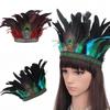 Feather Crown Headbands With Strap Decorative Headdress Indian Crown Hair Band Halloween Cosplay Headwear