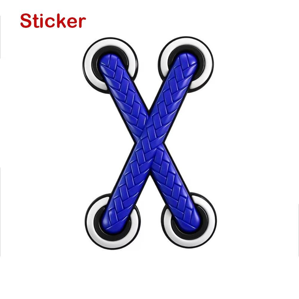 New PVC Car Motorcycle Decals Multicolor 3D Cross Car Stickers 3D Shoe Lace Decoration Adhesive Auto Decals Trucks