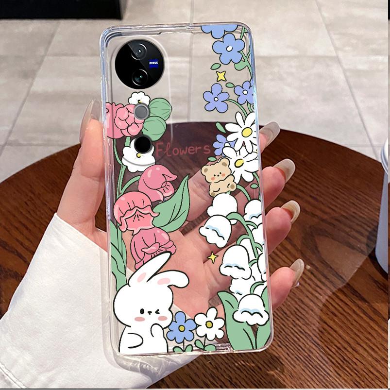 Case For VIVO V40 5G Back Cover VIVO V40 Pro 5G Cute Love Cat Rabbit Funny Cartoons Casing Ultra Thin Clear Soft TPU Phone Case