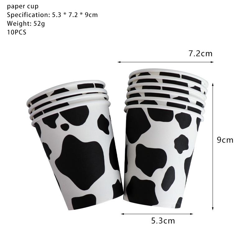 Cow Party Tableware Set: Plates, Cups, Napkins, Tablecloth & Bunting Decorations for Birthday Celebrations