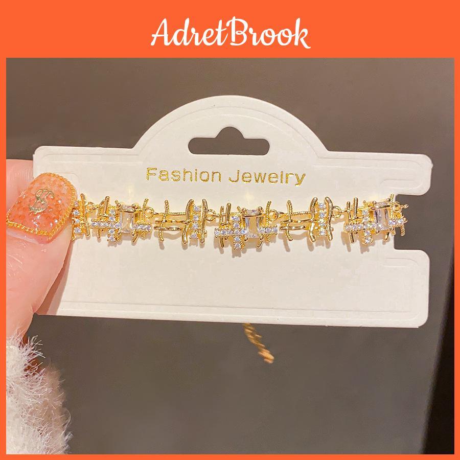 Zircon Irregular Geometric Bracelet With Cubic Zirconia For Elegant Women