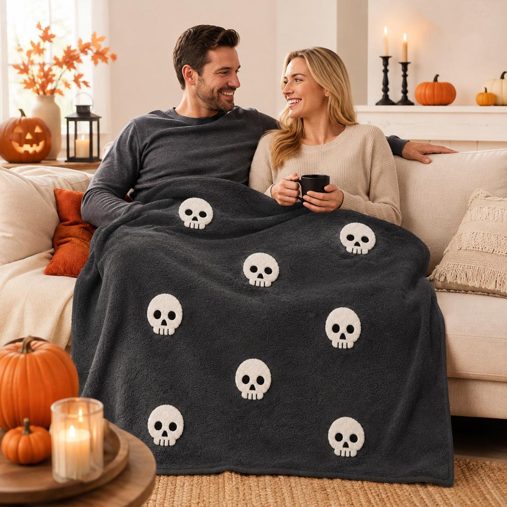 Halloween-Decke Weicher Plüsch Gemütliche Überwurfdecke für Sofa Schlafzimmer Feiertagsdekoration für Erwachsene Kinder