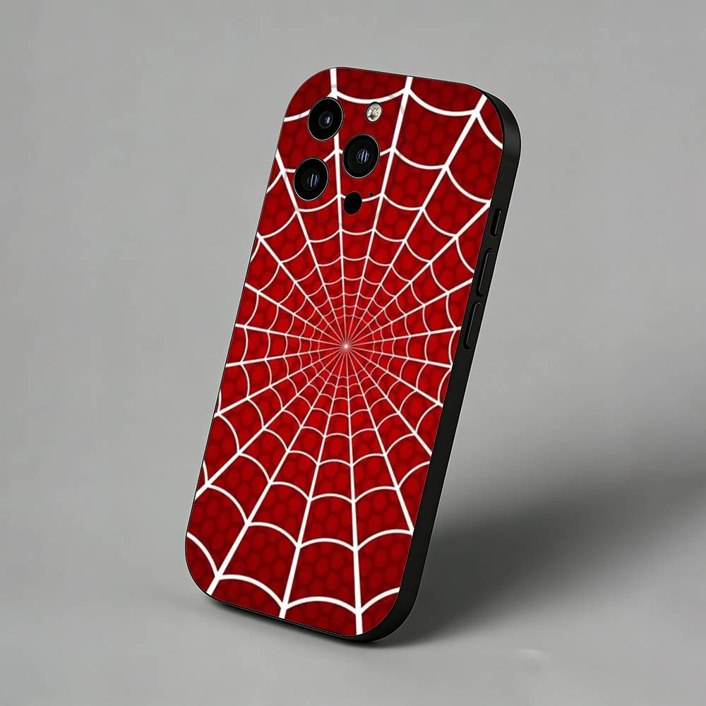 Spider web Pattern  Slim Back Phone Case for iPhone 17 Air 16 Pro Max 16e 15 Plus 14 13 Mini 12 11 Protective Cover