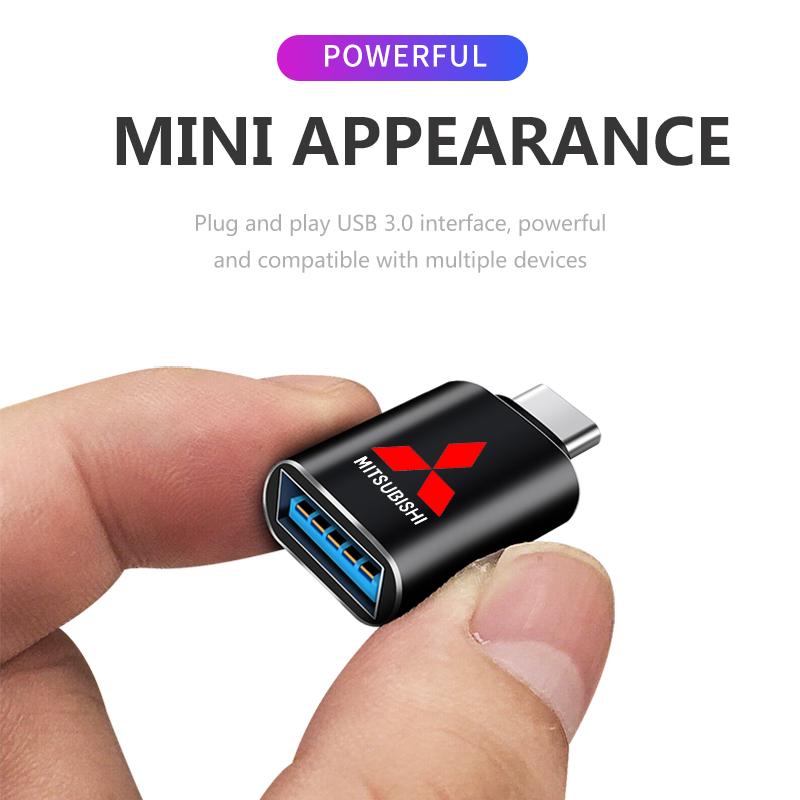 1pcs Car Type-C To USB 3.0 Interface Mini Converter Charging Adapter For Mitsubishi Mirage G4 DV5