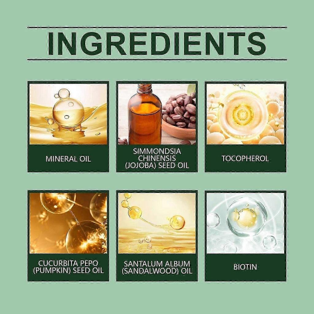 Essential Hair Oil for Dry Hair - Moisturizing & Repairing with Biotin, Sandalwood & Zucchini Seed Oil | Promotes Hair Growth, Tames Frizz, Natural &