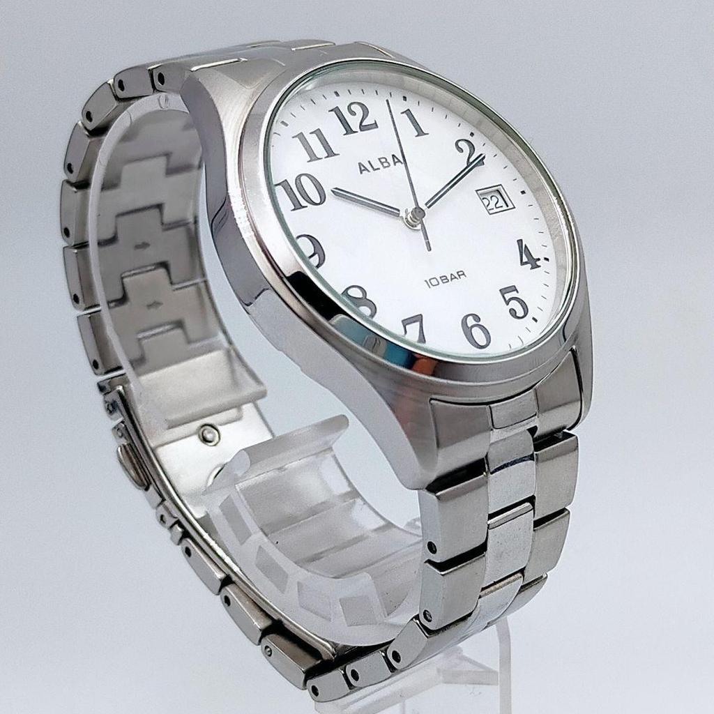 ALBA Seiko 10 ATM Water White [Excellent Condition/ Battery Replaced/ ] Watch, Resistant
