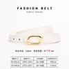 Womens Genuine Leather Thin Belt With Zinc Alloy Buckle Office Casual Pants Chic Waist Accessory
