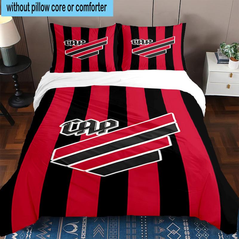 3pcs Athletico Paranaense Printed Bedding Set Duvet Cover Closure Includes 1 Duvet Cover & 2 Pillowcases Bedding Sets Home Decor Gifts