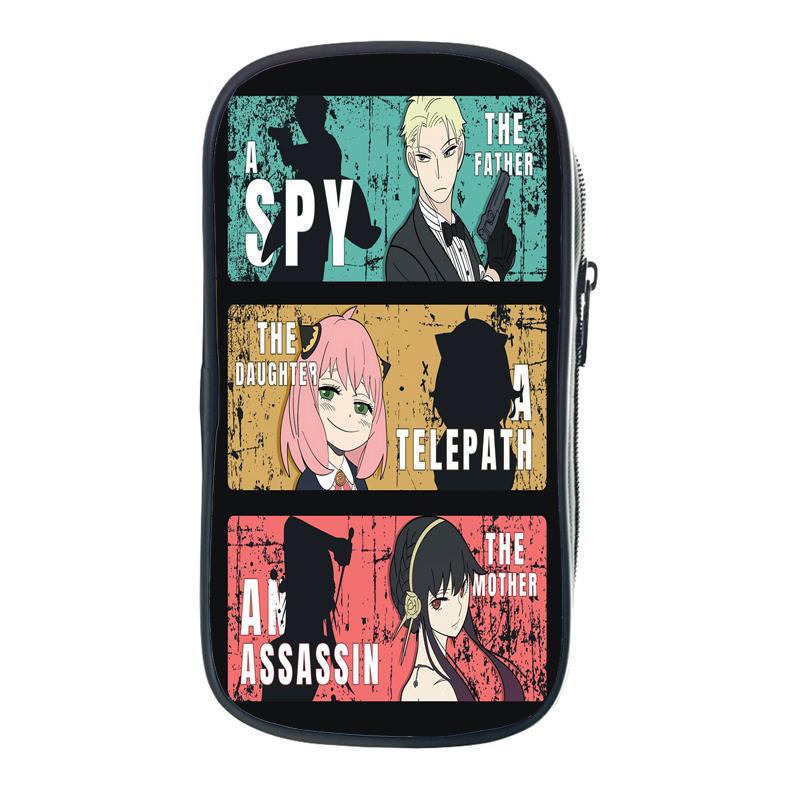 

Семейный портативный пенал Spy X с героями мультфильмов Anya Forger, детская канцелярская сумка, большая вместительная сумка для хранения, школьная сумка-карандаш 1